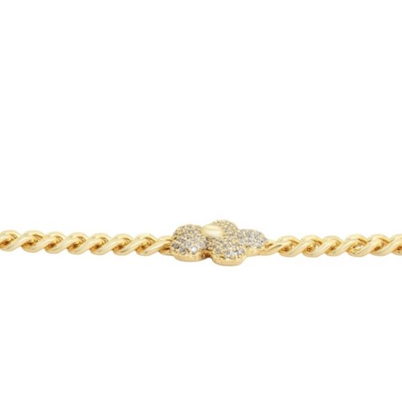 Flower Bracelet 14k Gold Plated Real Zirconia Luxury Jewelry - Picture 4 of 10